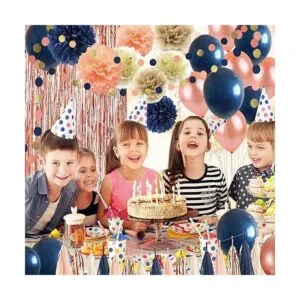 Paquete de 68 globos de látex de confeti color azul_4