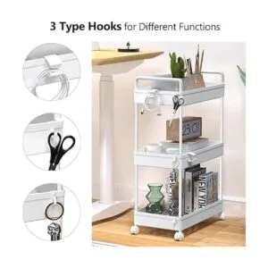 Carrito de almacenamiento SOLEJAZZ con ruedas organizador_4