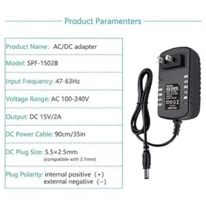 Snsnlent Adaptador de corriente alterna de 15 V 2 A_2