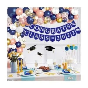 Paquete de 68 globos de látex de confeti color azul_2