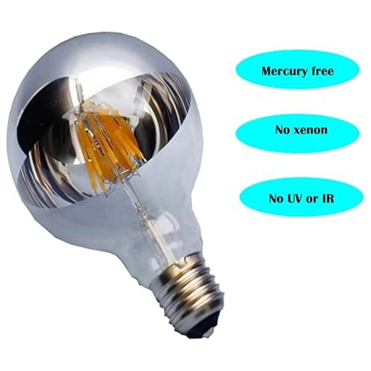 E26 8W semipreciente luz cromada G25G80 regulable