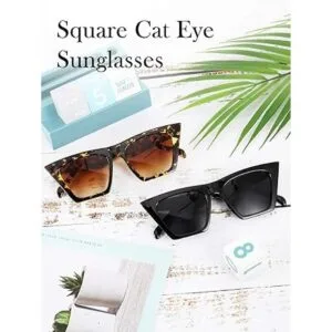 2 pares de lentes de sol cuadrados vintage para mujer con_4