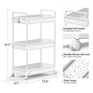 Carrito de almacenamiento SOLEJAZZ con ruedas organizador_5