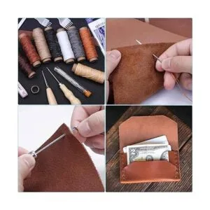 Cridoz Kit de 35 bolsas de cuero con perforador de agujero