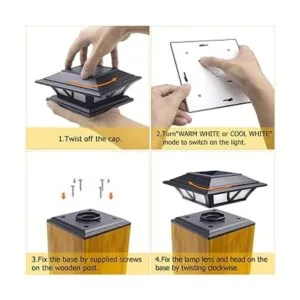 Siedinlar Luces solares para poste al aire libre 2 modos_5