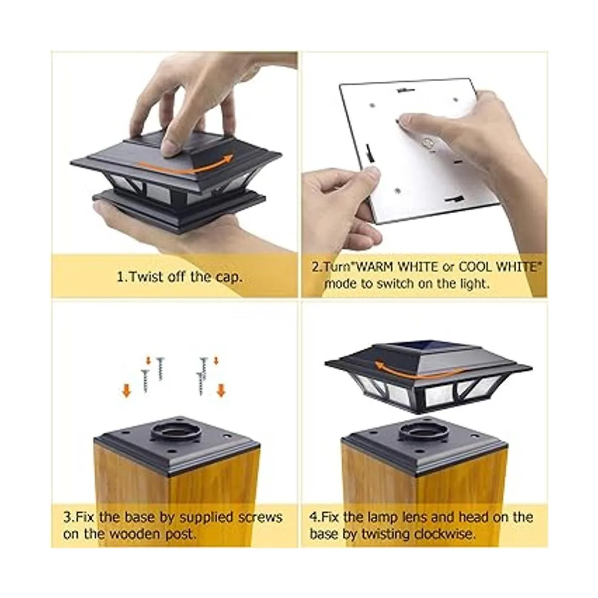 Siedinlar Luces solares para poste al aire libre 2 modos_5