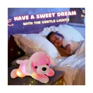Glow Guards Almohada de peluche suave con luz rosa de 15_4