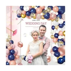 Paquete de 68 globos de látex de confeti color azul_3