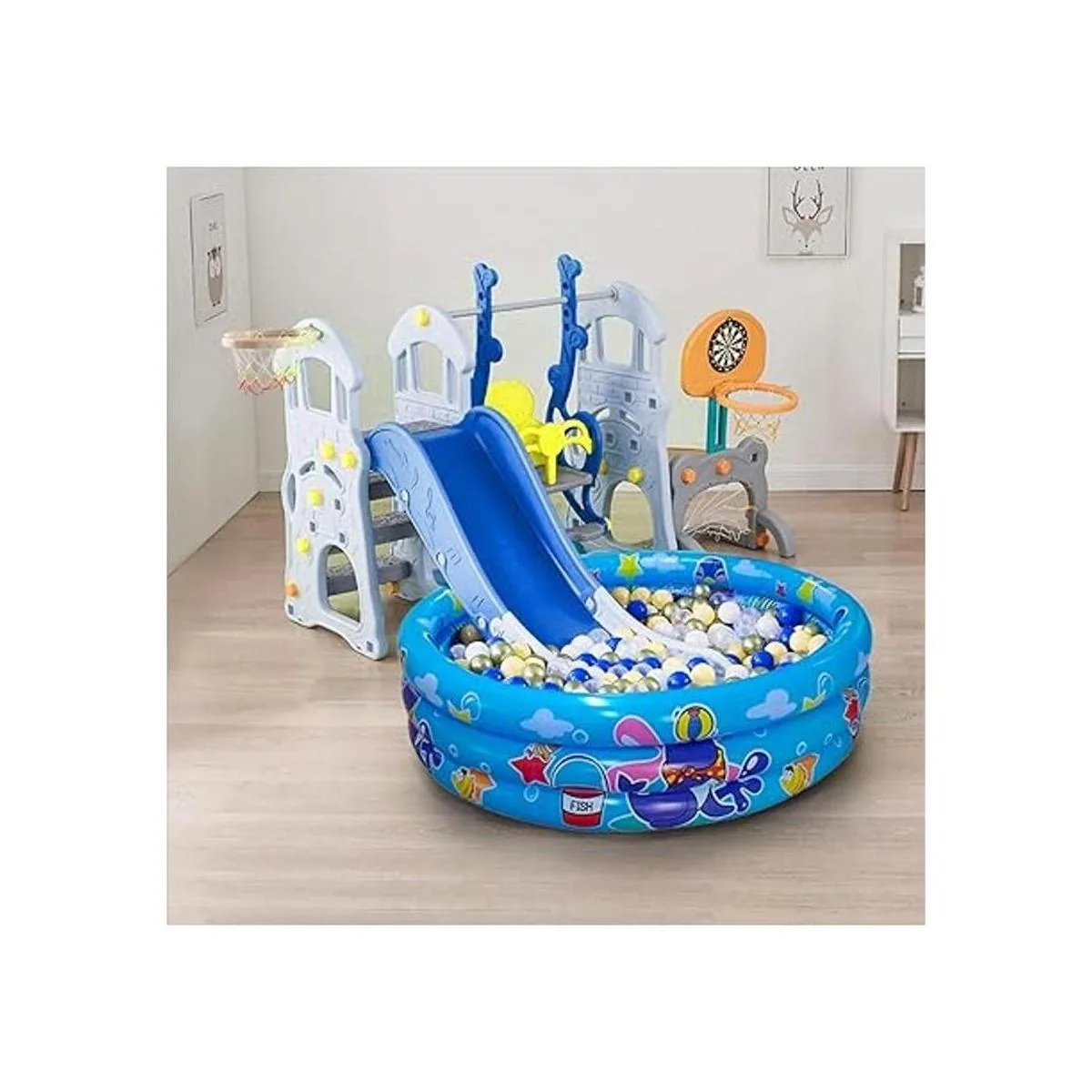 Piscina infantil de 3 anillos para niños pequeños 48 x 12