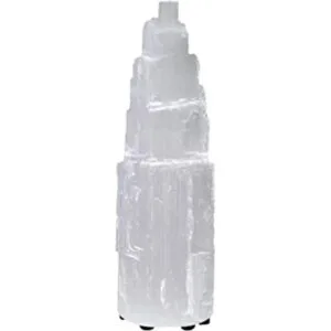 Himalayan Glow Lámpara de rascacielos de selenita natural_1