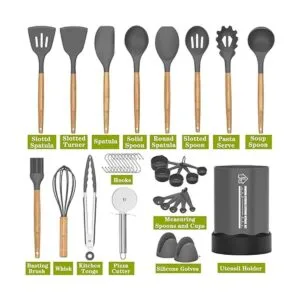 Fungun Juego de utensilios de cocina de silicón juego de