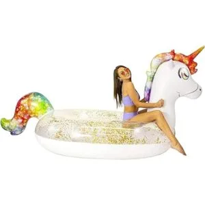 PoolCandy Gigantic Glitter Unicorn Balsa de playa y piscina_2