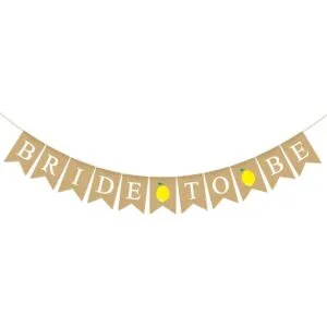 Rainlemon Bride to Be Banner de yute de arpillera limón_1
