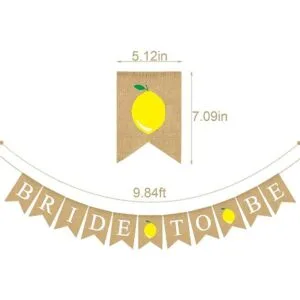 Rainlemon Bride to Be Banner de yute de arpillera limón_5