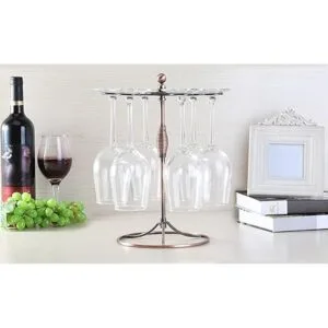 GeLive Soporte para copas de vino de bronce con 6_6