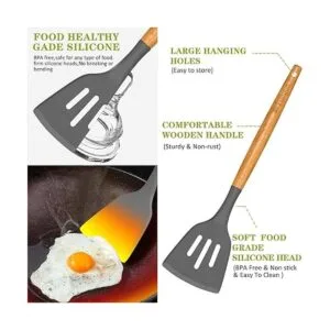 Fungun Juego de utensilios de cocina de silicón juego de