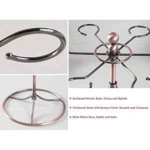 GeLive Soporte para copas de vino de bronce con 6_4