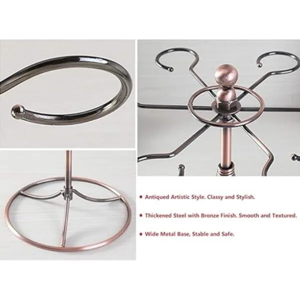GeLive Soporte para copas de vino de bronce con 6_4