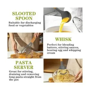 Fungun Juego de utensilios de cocina de silicón juego de