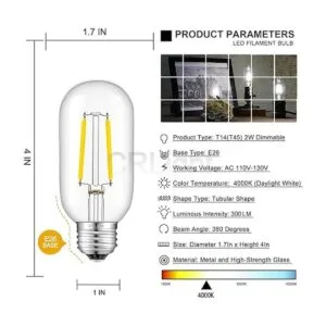 CRLight Bombilla tubular LED de 4000 K luz diurna blanca_3