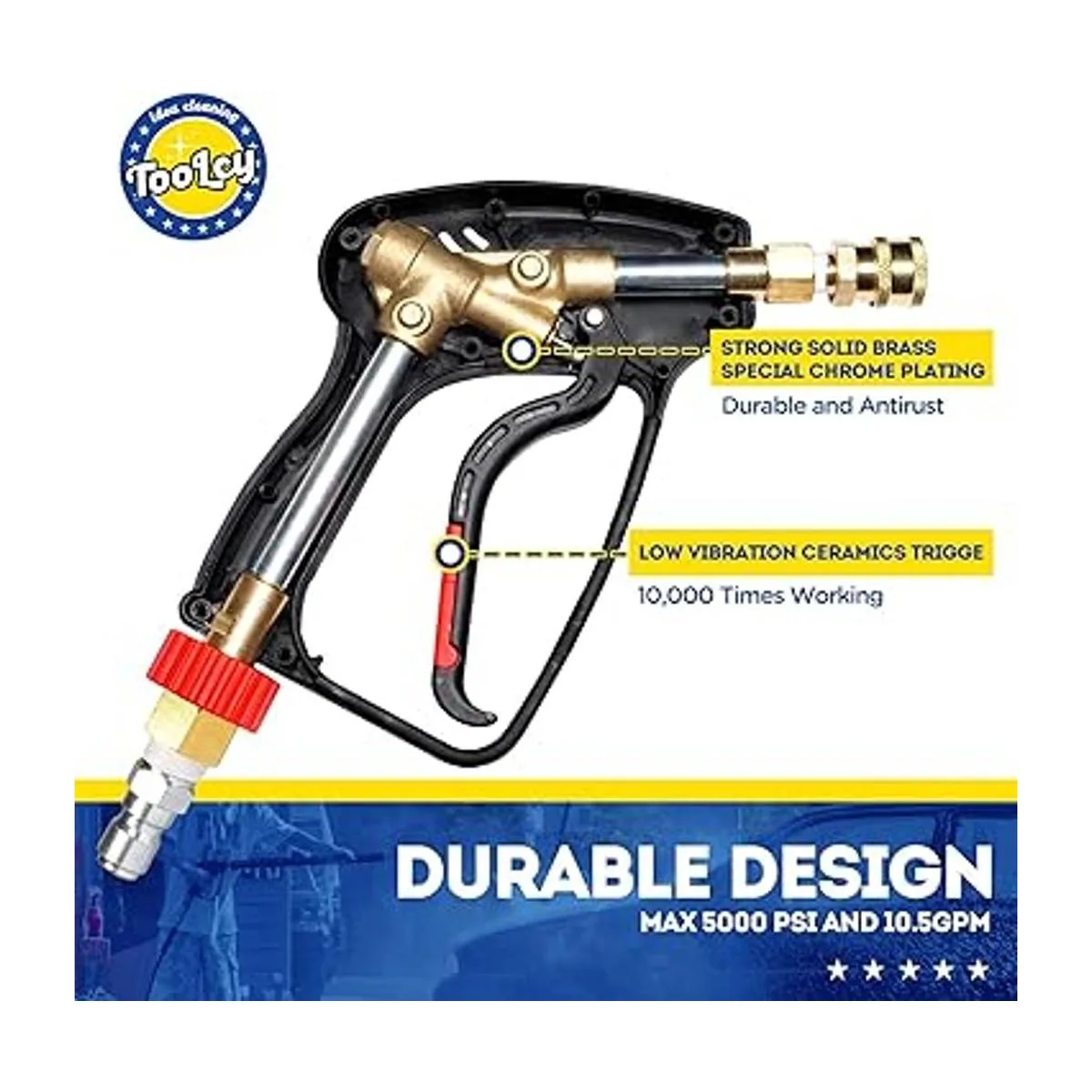 Pistola corta para lavadora a presión grado comercial de