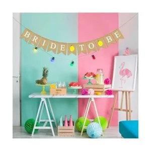 Rainlemon Bride to Be Banner de yute de arpillera limón_2