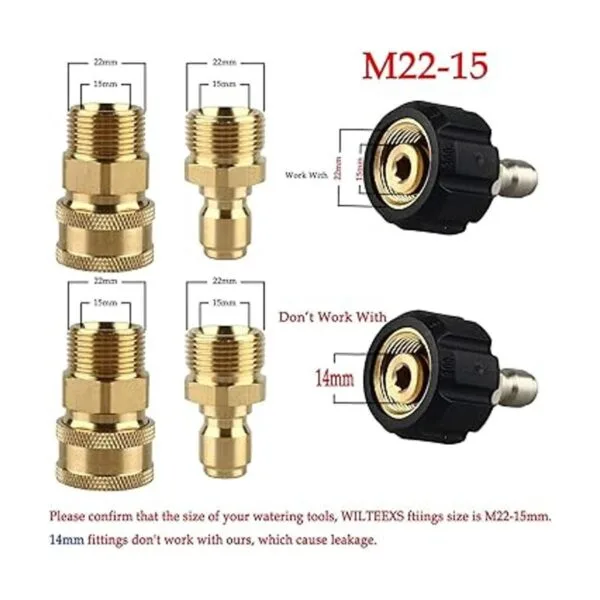 Millie Adaptador de lavadora a presión M22 de 38
