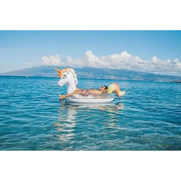 PoolCandy Gigantic Glitter Unicorn Balsa de playa y piscina_5