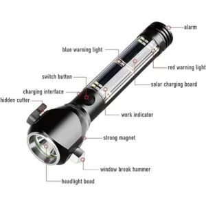 Serjur 8 en 1 luz flash multifunción linterna recargable_2