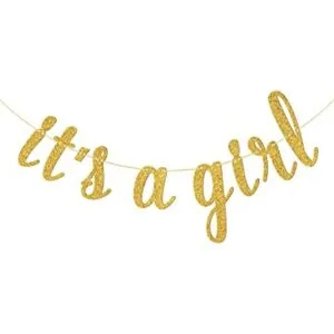Es a Girl Banner para Baby Girl 1st Birthday Baby Shower_1