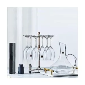 GeLive Soporte para copas de vino de bronce con 6_2