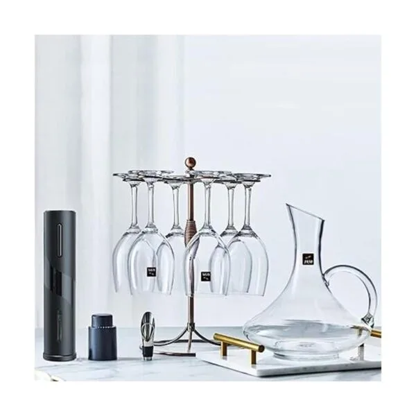GeLive Soporte para copas de vino de bronce con 6_2
