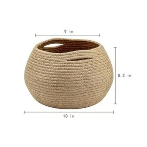Goodpick Bonita cesta redonda Canastas de yute de cuerda_3
