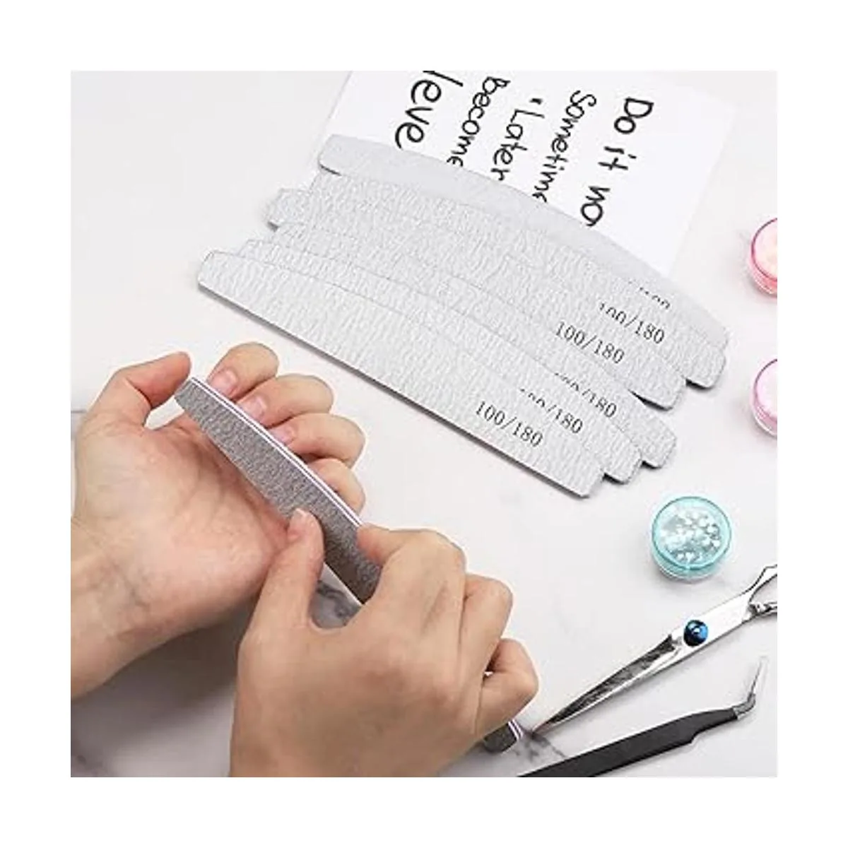 25 limas de uñas de grano 100180 y pulidores_5