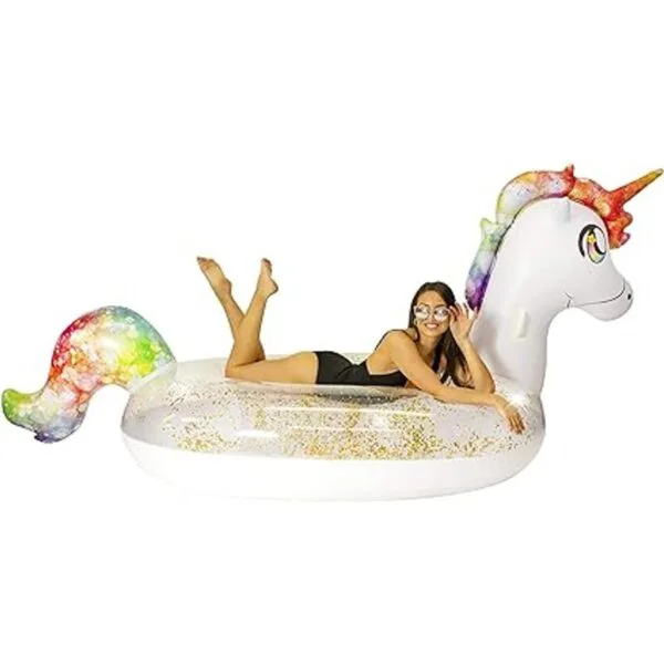 PoolCandy Gigantic Glitter Unicorn Balsa de playa y piscina_6