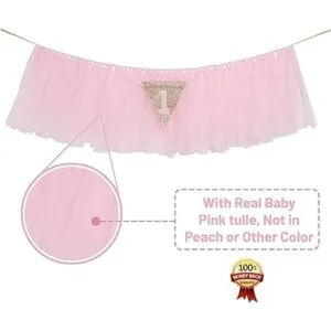 Decoración de primer cumpleaños para niña silla alta_6