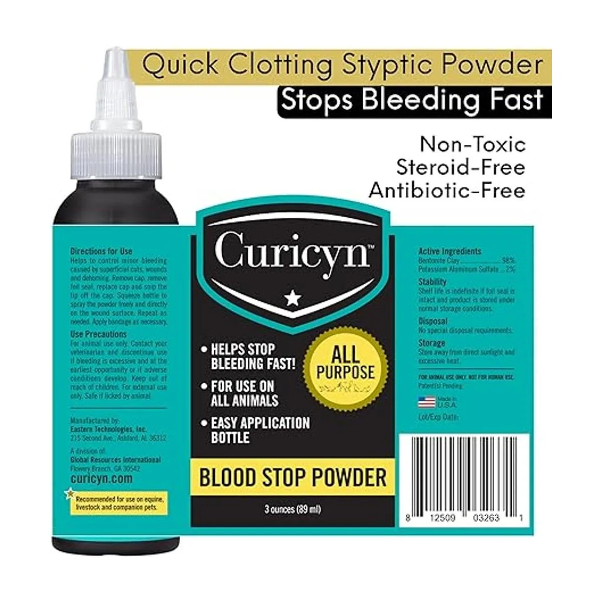 Curicyn Polvo de parada de sangre 3 oz.