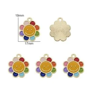 Julie Wang 30 dijes esmaltados con diseño de margarita y_4