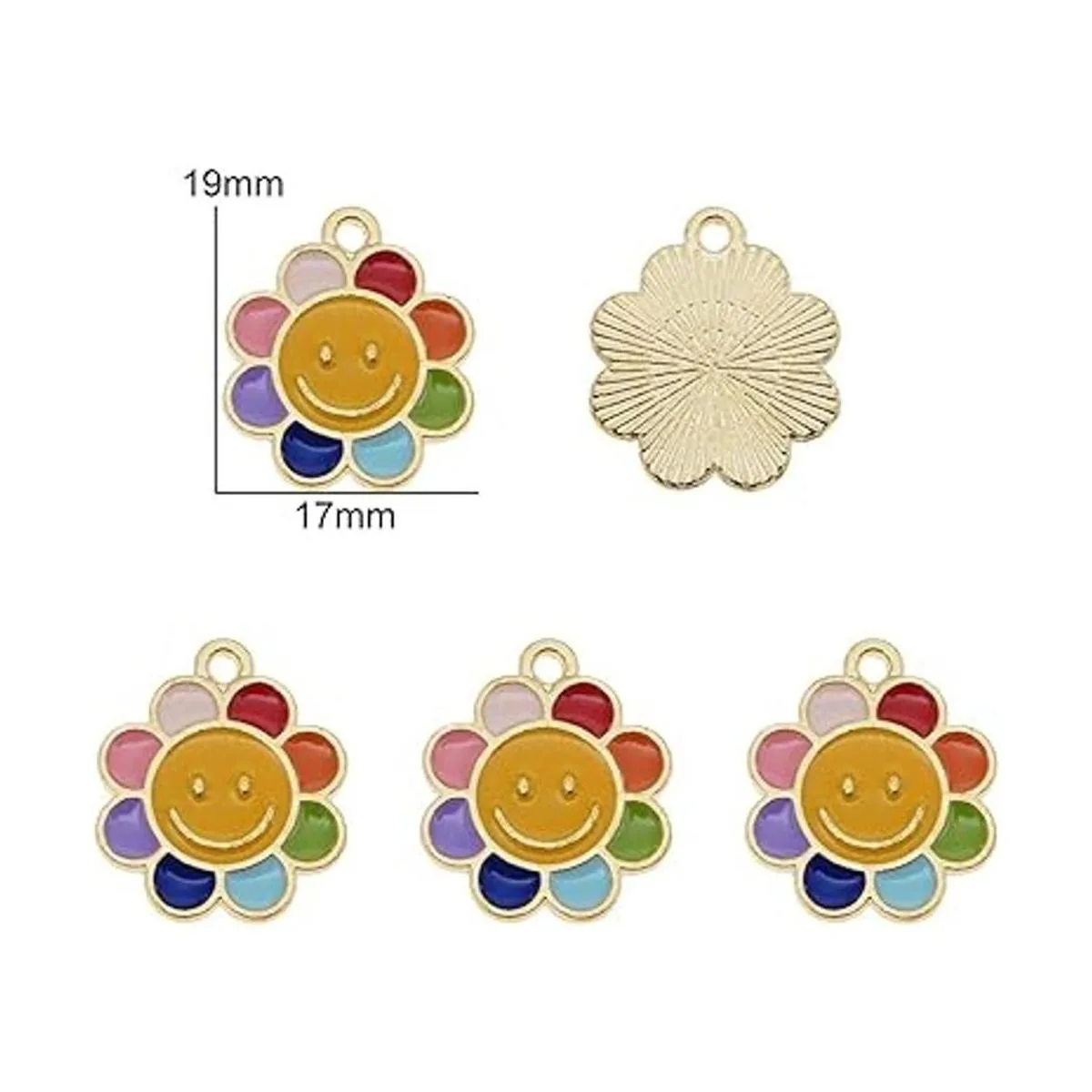 Julie Wang 30 dijes esmaltados con diseño de margarita y_4