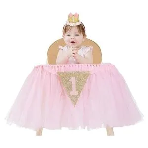 Decoración de primer cumpleaños para niña silla alta_4