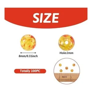 Pandahall 100 cuentas de resina transparente con flores de_2