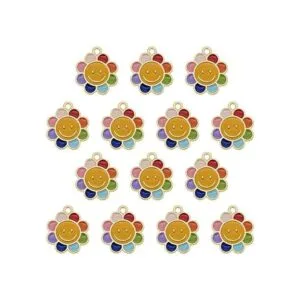 Julie Wang 30 dijes esmaltados con diseño de margarita y_3