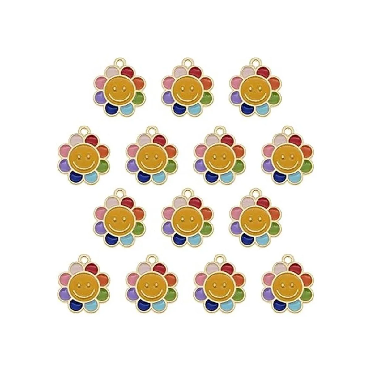 Julie Wang 30 dijes esmaltados con diseño de margarita y_3