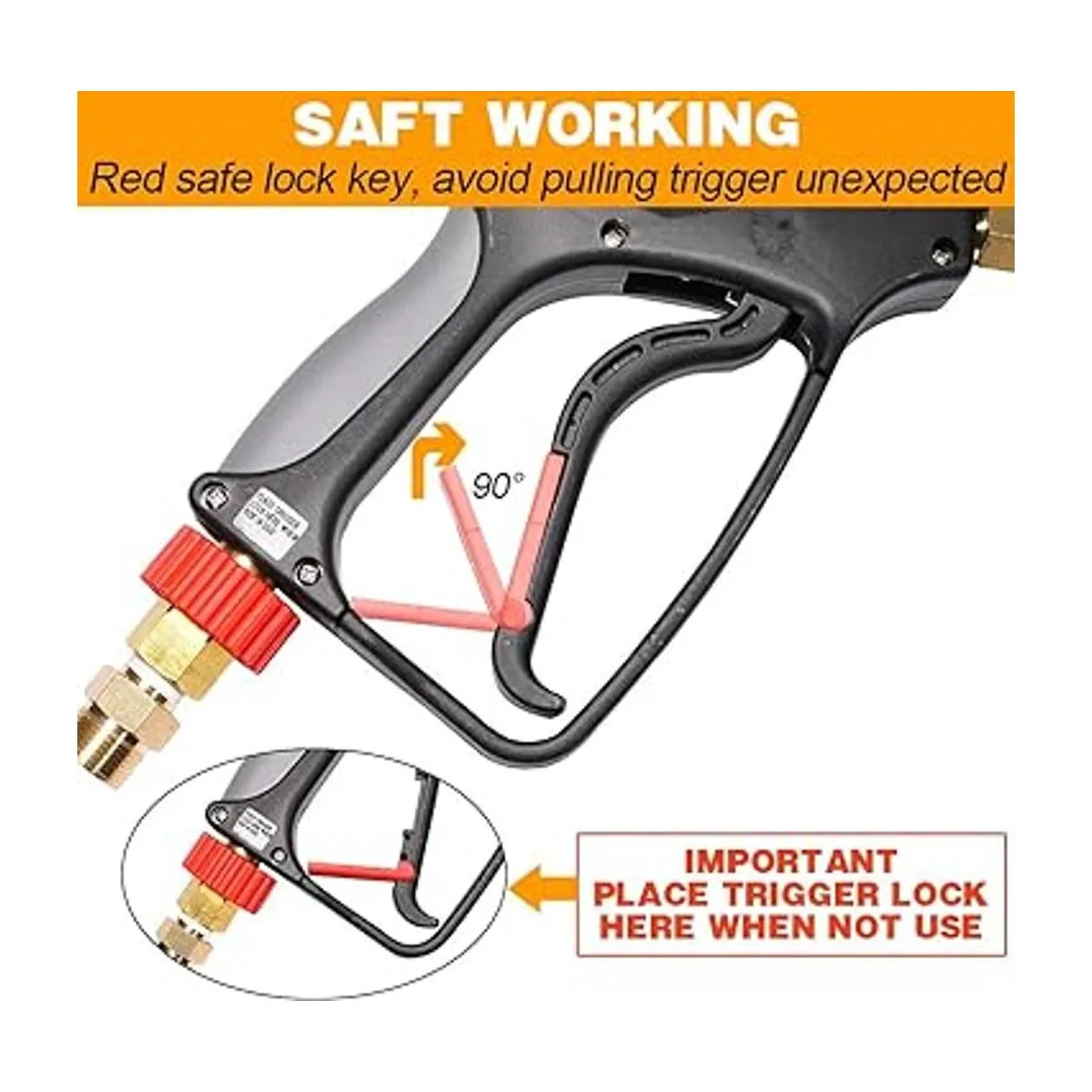 Pistola corta para lavadora a presión grado comercial de