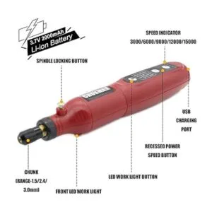 CHOKMAX Kit de herramientas giratorias inalámbricas mini_2