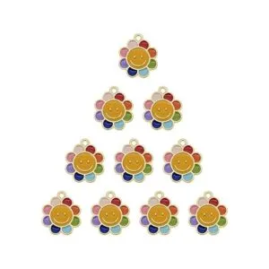 Julie Wang 30 dijes esmaltados con diseño de margarita y_2