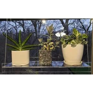 SupremeTech Estantes colgantes de acrílico para ventanas