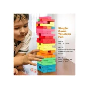 Coogam Juego de apilamiento de bloques de madera con bolsa_5