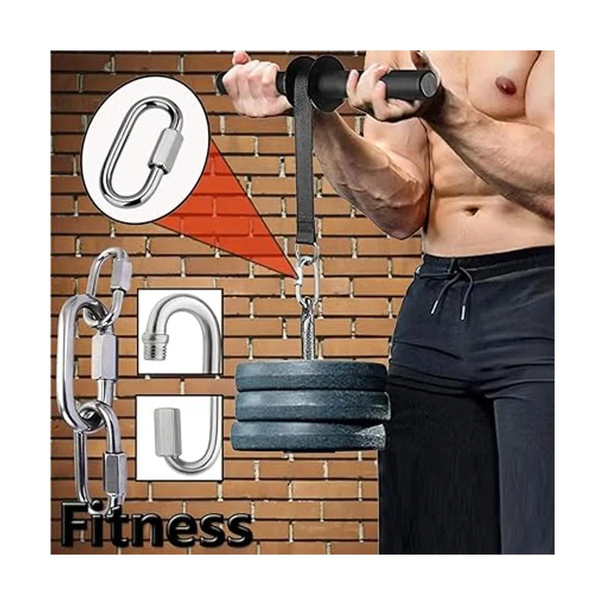 Quick Link mosquetón de acero inoxidable 304 en forma de