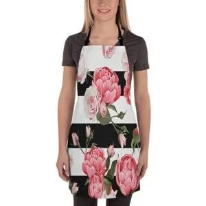 Moslion Mandala Delantal de chef de camarera con cuello_2